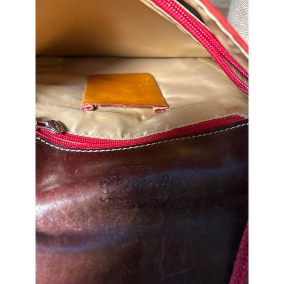 I’Mago Leather Saddle Bag Purse, Multi Color Crossbody Boho Hippie Italy - Picture 10 of 12